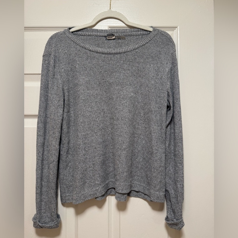 Roxy Gray Ribbed Women's long sleeve - Picture 1 of 8